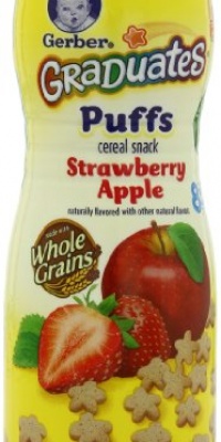 Gerber Graduates Strawberry & Apple Puffs, 1.48-Ounce Canisters (Pack of 6) Gerber Graduates Strawberry & Apple Puffs, 1.48-Ounce Canisters (Pack of 6)