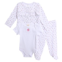 ABSORBA Baby-Girls Newborn Cherry Bodysuit And Footed Pan Set With Knit Top ABSORBA Baby-Girls Newborn Cherry Bodysuit And Footed Pan Set With Knit Top