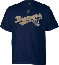 Milwaukee Brewers Navy Adidas New Script Youth T-Shirt Milwaukee Brewers Navy Adidas New Script Youth T-Shirt