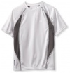 Champion Boys 8-20 Double Dry Colorblock Short Sleeve Tee, White/Smoked Pearl, 18-20