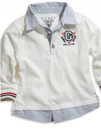 GUESS Kids Boys Toddler Long-Sleeve Polo, WHITE (18M) GUESS Kids Boys Toddler Long-Sleeve Polo, WHITE (18M)