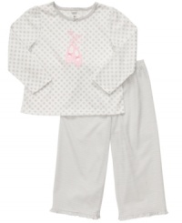 Set her up for sweet dreams with this sweet shirt and pant sleepwear set from Carter's. Set her up for sweet dreams with this sweet shirt and pant sleepwear set from Carter's.