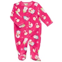 Carter's Infant Girls Pink Snowman Microfleece Sleep & Play, Size 3M Carter's Infant Girls Pink Snowman Microfleece Sleep & Play, Size 3M