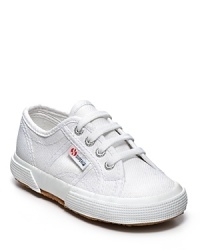 Superga offers up a classic running sneaker look in lightweight canvas, a comfy way to send them to school with style. Superga offers up a classic running sneaker look in lightweight canvas, a comfy way to send them to school with style.