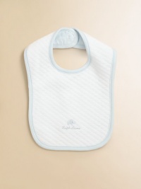This adorable, must-have bib is crafted from soft quilted cotton with signature embroidery.Snap closureCottonMachine washImported This adorable, must-have bib is crafted from soft quilted cotton with signature embroidery.Snap closureCottonMachine washImported