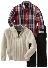 Nautica Sportswear Kids Boys 2-7 3 Piece Sweater Set, Cream Heather, 6 Nautica Sportswear Kids Boys 2-7 3 Piece Sweater Set, Cream Heather, 6