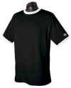 Champion Men's Tagless Short-Sleeve Ringer T-Shirt, black/white, Large