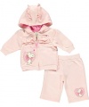 Franco Apparel Baby-girls Newborn Peanuts French Terry Jog Set