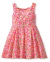 Lilly Pulitzer Girls 2-6X Mini Gosling Dress, Fiesta Pink Everything Nice Small, 2