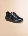 Patent leather with mesh and grip tape closure.Rubber sole Imported