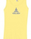 Ladies Yoga Tank Top - Lotus Pose Yoga Sheer Rib Longer Length Tanktop - Yellow