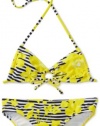 Roxy Kids Girls 7-16 Seashore Party Print Angel 2 Piece Swimsuit Set, Sunglow Yellow, 12
