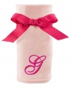 Princess Linens Embroidered Pink Initial Cotton Knit Blanket, G