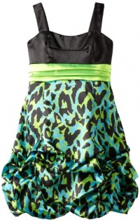 Ruby Rox Kids Girls 7-16 Leopard Pick Up Dress, Black/Lime, 14 Ruby Rox Kids Girls 7-16 Leopard Pick Up Dress, Black/Lime, 14