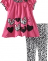 Nannette Baby-girls Infant 2 Piece Leopard Legging Set, Pink Doll, 12 Months