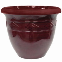 Garden Odyssey PLYFP744-16A1 Brush Stroke Double Rim Glazed Planter, Ruby, 16-Inch Garden Odyssey PLYFP744-16A1 Brush Stroke Double Rim Glazed Planter, Ruby, 16-Inch