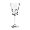 Horizontal, leaf-like cuts dance across the bowls of this captivating stemware collection from Baccarat.