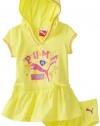 PUMA - Kids Baby Girl's Hooded Dress and Diaper Set, Light Lime, 18 Months