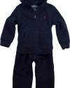 Polo Ralph Lauren Infant Boy's 2 Piece Hoodie Set (18 Month, French Navy)