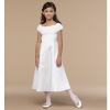 Us Angels Girls White Shirred First Communion Dress 7