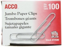 ACCO Economy Jumbo Paper Clips, Smooth, Jumbo, 100/Box, 10 Boxes (72580) ACCO Economy Jumbo Paper Clips, Smooth, Jumbo, 100/Box, 10 Boxes (72580)