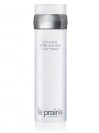 The sun feels wonderful, but sometimes the after effects may require soothing, replenishment and re-hydration. Soothing After Sun Mist Face Body naturally calms, soothes and moisturizes sun parched skin. Comforting botanicals provide nourishment and cooling relief in a mist that's as refreshing as spring rain. 5 oz. The sun feels wonderful, but sometimes the after effects may require soothing, replenishment and re-hydration. Soothing After Sun Mist Face Body naturally calms, soothes and moisturizes sun parched skin. Comforting botanicals provide nourishment and cooling relief in a mist that's as refreshing as spring rain. 5 oz.