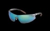 Harley-Davidson HD801 Safety Glasses with Silver Tempels Frame and Blue Mirror Tint Hardcoat Lens