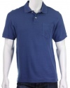 John Ashford Men's Royal Blue Short Sleeve Solid Pique Pocket Polo Shirt, Small