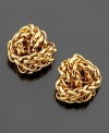 Pile on the style with these woven goldtone stud earrings by Lauren Ralph Lauren.