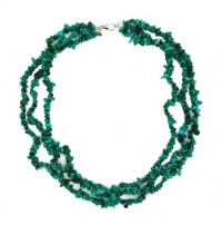Sterling Silver Turquoise Chips Bead Necklace 18-inches Sterling Silver Turquoise Chips Bead Necklace 18-inches