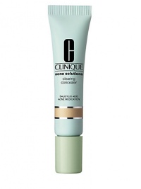 Medicated concealer helps clear and prevent blemishes. Gentle, soothing formula provides natural-looking coverage as blemishes heal. In three skin tone shades to wear alone, under makeup or for touch-ups. Plus, a green tint to visually correct redness. Oil free. Medicated concealer helps clear and prevent blemishes. Gentle, soothing formula provides natural-looking coverage as blemishes heal. In three skin tone shades to wear alone, under makeup or for touch-ups. Plus, a green tint to visually correct redness. Oil free.