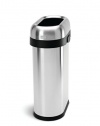 simplehuman Slim Open Can, Brushed Stainless Steel, 50-Liter/ 13-Gallon