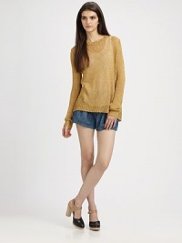 An alluring crossover back is the perfect finishing touch to this layering piece - casual style meets sexy sophistication. CrewneckLong dolman sleevesRibbed trim at the neckline, cuffs and hemAllover semi-sheer knitCrossover backLinenDry cleanImportedModel shown is 5'10 (177cm) wearing US size Small. An alluring crossover back is the perfect finishing touch to this layering piece - casual style meets sexy sophistication. CrewneckLong dolman sleevesRibbed trim at the neckline, cuffs and hemAllover semi-sheer knitCrossover backLinenDry cleanImportedModel shown is 5'10 (177cm) wearing US size Small.
