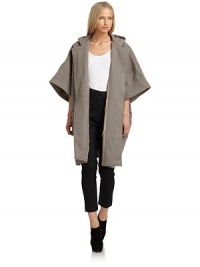 THE LOOKButton and toggle closuresWide dolman sleevesDual flap pocketsHooded backTHE FITAbout 38 from shoulder to hemTHE MATERIAL80% wool/20% nylonFully linedCARE & ORIGINDry cleanImportedModel shown is 5'10½ (179cm) wearing US size 4. THE LOOKButton and toggle closuresWide dolman sleevesDual flap pocketsHooded backTHE FITAbout 38 from shoulder to hemTHE MATERIAL80% wool/20% nylonFully linedCARE & ORIGINDry cleanImportedModel shown is 5'10½ (179cm) wearing US size 4.