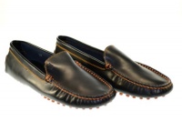TOD'S Women's Gommini Moccasins Black/Orange Leather Sz 37 BR892 TOD'S Women's Gommini Moccasins Black/Orange Leather Sz 37 BR892