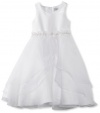 Us Angels Girls 7-16 The Petal Dress, White, 10