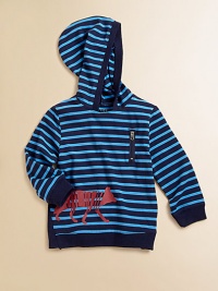 Made of a super-soft modal and cotton blend, this cozy, striped hoodie features a standout wolf print.Attached hoodLong sleevesPullover styleZippered slash pocketRibbed cuffs and hemModal cottonMachine washImported Made of a super-soft modal and cotton blend, this cozy, striped hoodie features a standout wolf print.Attached hoodLong sleevesPullover styleZippered slash pocketRibbed cuffs and hemModal cottonMachine washImported