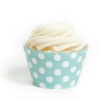 Dress My Cupcake Tiffany Blue Polka Dot Cupcake Wrappers, Set of 12