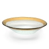 Ancient Italian relics are translated into an abstracted modern design in this handcrafted dinnerware and serving collection from designer Ann Morhauser. This handpainted, 24 karat gold collection tastefully accentuates everything from sleek, modern designs to delicate porcelain, or can be used on its own as a dramatic statement.