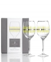 With a simply beautiful shape and funky dot design, this set of Charter Club's Novelty Fizz wine glasses creates an eye-catching look that's fun yet refined. (Clearance)