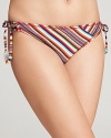 Lucky Brand's colorful striped bikini taps into the season's tribal trend. Add hoop earring and a stack of woven bracelets to complement this folksy fashion print.