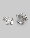 A fun design in sterling silver, with an elephant on the front and a mouse-shaped t-back. Elephant length, about 1 Made in USA