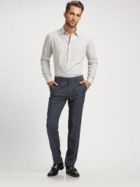Light texturing, in cotton melange, gives this casual style a wash-and-wear feel.ButtonfrontCottonDry cleanImported