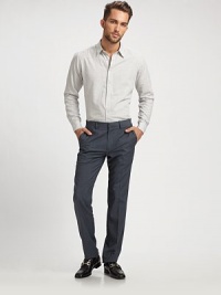 Light texturing, in cotton melange, gives this casual style a wash-and-wear feel.ButtonfrontCottonDry cleanImported Light texturing, in cotton melange, gives this casual style a wash-and-wear feel.ButtonfrontCottonDry cleanImported