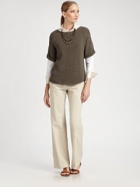 EXCLUSIVELY AT SAKS. Slouchy and oversized, in a soft, cotton/linen blend knit.Jewel necklineCuffed short sleevesVertical front seam76% cotton/24% linenDry cleanMade in ItalyModel shown is 5'11 (180cm) wearing US size Small. EXCLUSIVELY AT SAKS. Slouchy and oversized, in a soft, cotton/linen blend knit.Jewel necklineCuffed short sleevesVertical front seam76% cotton/24% linenDry cleanMade in ItalyModel shown is 5'11 (180cm) wearing US size Small.
