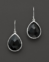 From the Silver collection, small teardrop earrings with faceted black onyx. Designed by Ippolita.