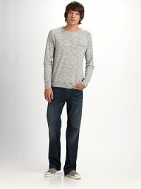 As a layering piece or worn alone, this cotton melange pullover is the perfect all-season staple.Chest pocketLong sleevesAbout 26 from shoulder to hemCottonHand washImported As a layering piece or worn alone, this cotton melange pullover is the perfect all-season staple.Chest pocketLong sleevesAbout 26 from shoulder to hemCottonHand washImported