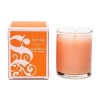 The sweet nectar of honeysuckle combined with the floralcy of paperwhites is accentuated with bitter orange and sun-drenched mandarin. Votive Candle burns approximately 20 hours.