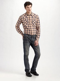 EXCLUSIVELY AT SAKS. A casual spin on an American classic, woven from faded Italian cotton with a curved yoke and pockets at the chest. Snapfront Chest patch pockets Cotton Machine wash Imported EXCLUSIVELY AT SAKS. A casual spin on an American classic, woven from faded Italian cotton with a curved yoke and pockets at the chest. Snapfront Chest patch pockets Cotton Machine wash Imported