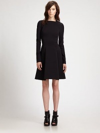 This ultra-feminine, impeccably tailored design features raglan sleeves and a full, flirty skirt.Modified jewel necklineLong raglan sleevesFull skirtConcealed back zipAbout 20 from natural waist34% viscose/34% nylon/24% wool/8% elastaneDry cleanMade in ItalyModel shown is 5'11 (180cm) wearing US size 4. This ultra-feminine, impeccably tailored design features raglan sleeves and a full, flirty skirt.Modified jewel necklineLong raglan sleevesFull skirtConcealed back zipAbout 20 from natural waist34% viscose/34% nylon/24% wool/8% elastaneDry cleanMade in ItalyModel shown is 5'11 (180cm) wearing US size 4.